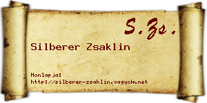 Silberer Zsaklin névjegykártya